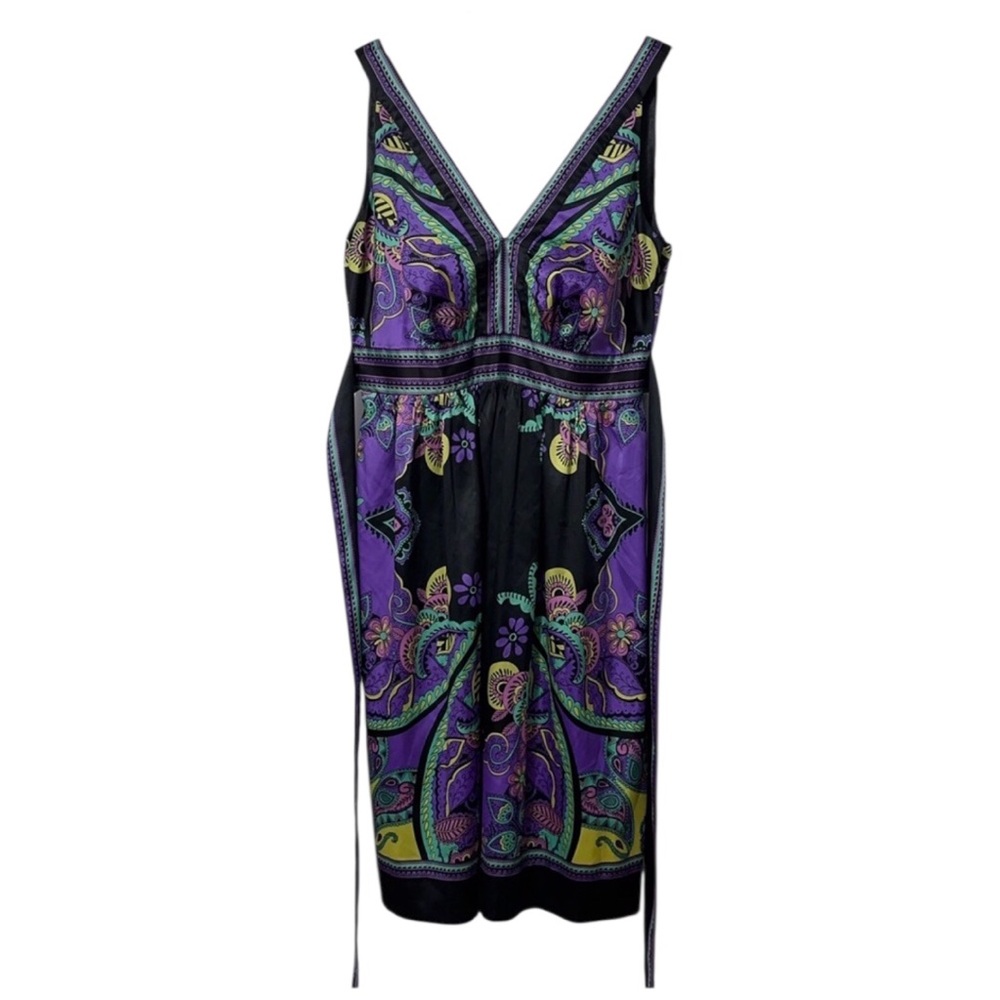 ICE Paisley Halter Neck Colorful Casual Dress Womens Size 4